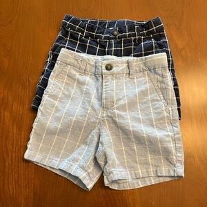 Janie & Jack Boys Linen Cotton Blend Blue Dressy Shorts Size 3